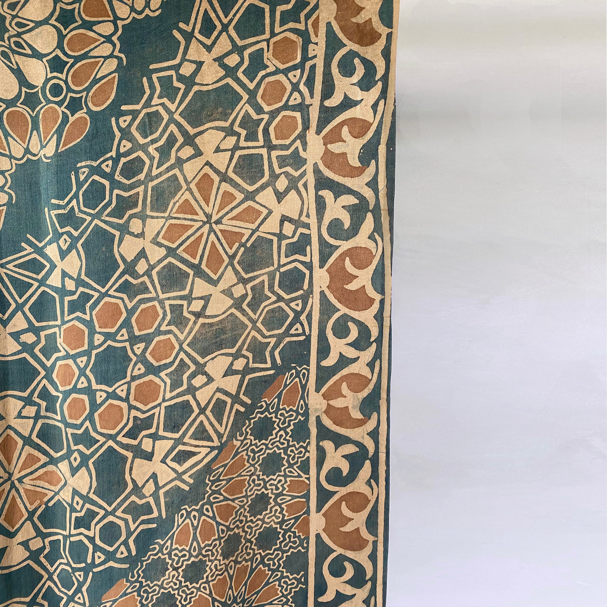 batiqual batik tulis silk sarong pareo hand-painted indigo dye