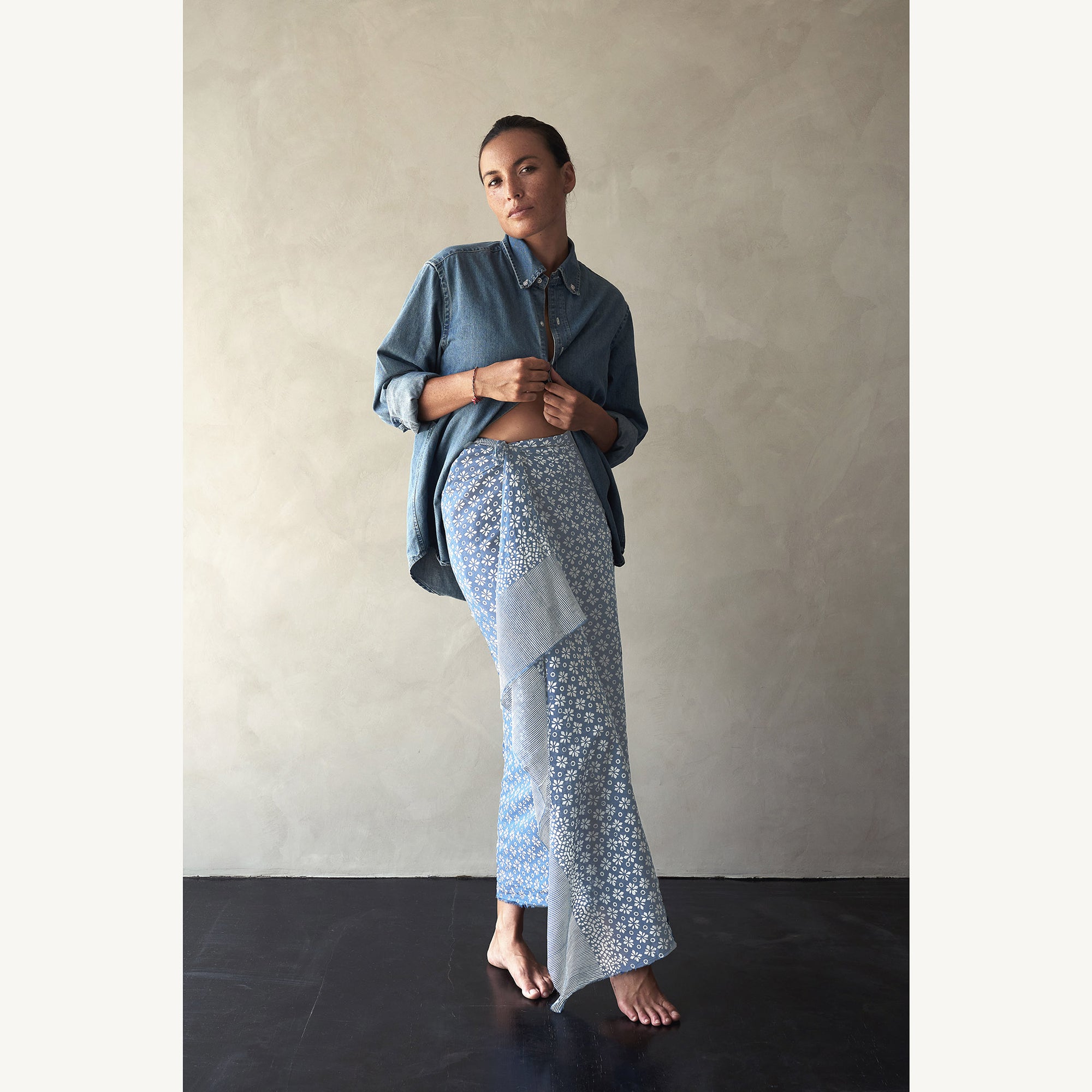 Jepun Cotton Voile Sarong - sky