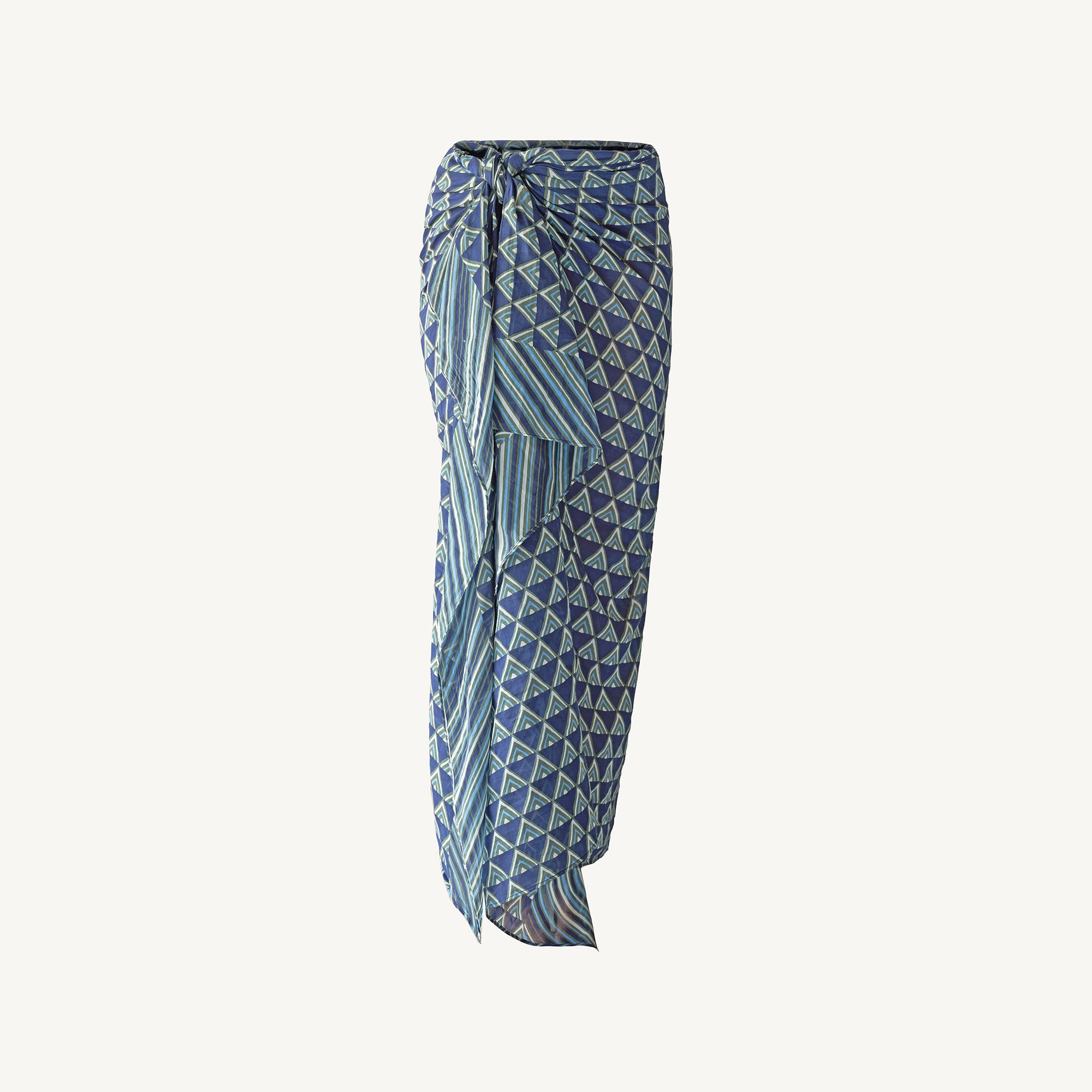 batiqual batik sarong pareo silk-cotton nanas indigo hand-made